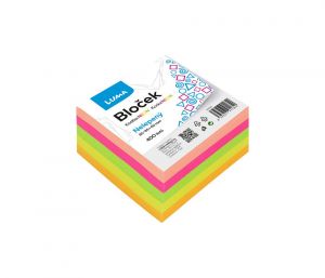 Bloček KOSTKA barevná NEON 85 x 85 x 40mm nelepená LUMA