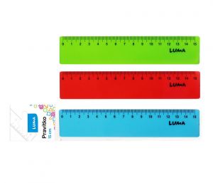Pravítko 15cm barevné, mix LUMA