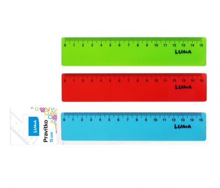 Pravítko 15cm barevné, mix LUMA