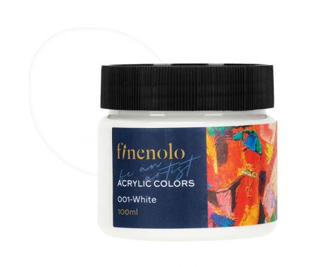 Barva akrylová 100ml, bílá FINENOLO DELI EC17-WH