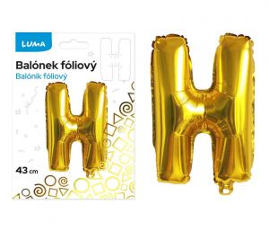 Balónek fóliový "H" ZLATÝ LUMA