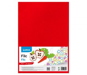 Filc A4 červený LUMA, 10ks