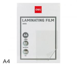 Laminovací fólie A4/80 mic, antistatická DELI E3816, 100ks