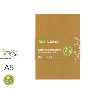 Obal na sešit A5 ECO LUMA kraft, 5ks