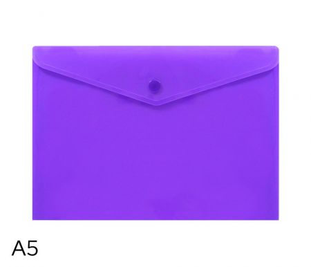 Obal spisový s klopou a drukem  A5 neon LUMA, fialový