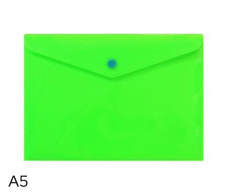 Obal spisový s klopou a drukem  A5 neon LUMA, zelený