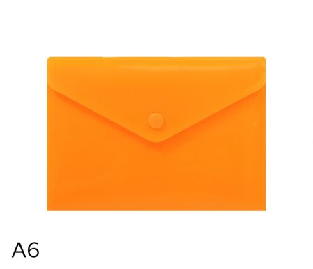 Obal spisový s klopou a drukem  A6 neon LUMA, oranžový