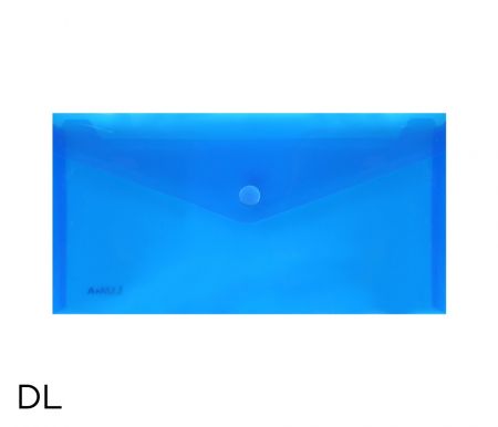 Obal spisový s klopou a drukem  DL LUMA, modrý