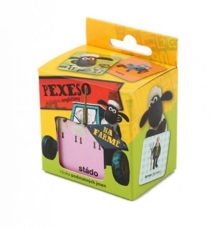 Pexeso s výukou angličtiny Ovečka Shaun na farmě, 36 kartiček