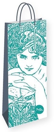 Dárková taška na láhev Alfons Mucha Emerald, Fresh Collection
