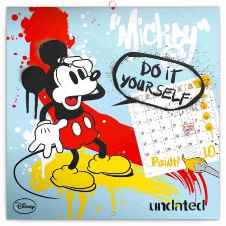 Kalendář nástěnný NEDATOVANÝ poznámkový Mickey Mouse s omalovánkami PGP-2205