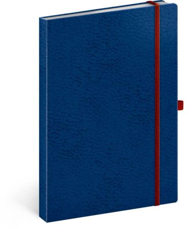 Notes Vivella Classic modrý/červený, linkovaný, 15 x 21 cm / A-5974