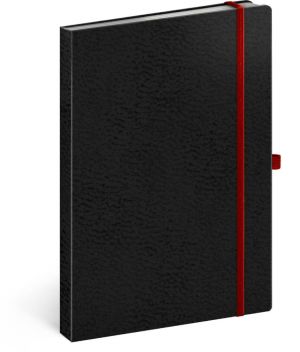 Notes Vivella Classic černý/červený, linkovaný, 15 x 21 cm / A-5979