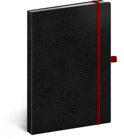 Notes Vivella Classic černý/červený, tečkovaný, 15 x 21 cm / A-5988