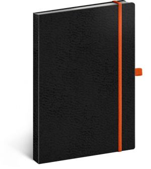Notes Vivella Classic černý/oranžový, tečkovaný, 15 x 21 cm / A-5989