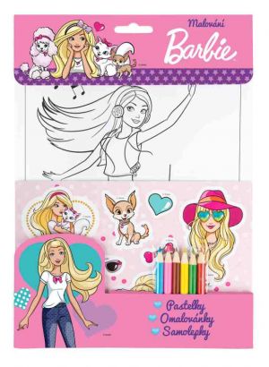 BARBIE – Omalovánky, pastelky, samolepky
