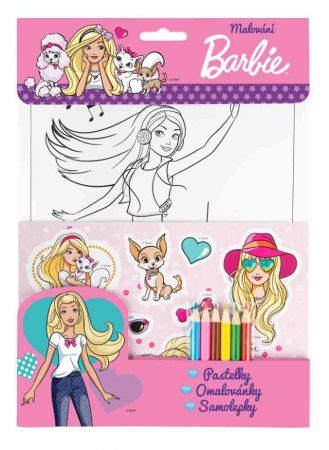 BARBIE – Omalovánky, pastelky, samolepky