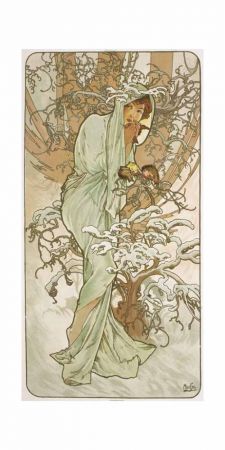 Pohled Alfons Mucha – Winter, dlouhý