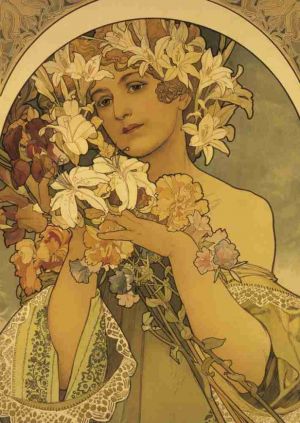 Pohled Alfons Mucha – Flower, krátký