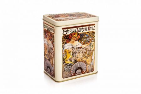 Plechovka Alfons Mucha – Biscuits, malá 