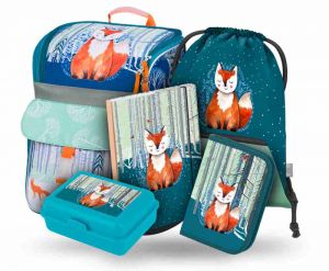 BAAGL Školní set 5 Zippy Liška: aktovka, penál, sáček, desky, box
