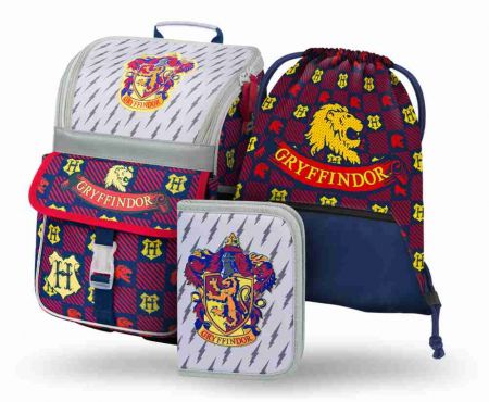 BAAGL Školní set 3 Zippy Harry Potter Nebelvír: aktovka, penál, sáček