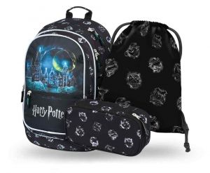 BAAGL Školní set 3 Core Harry Potter Bradavice: batoh, penál, sáček