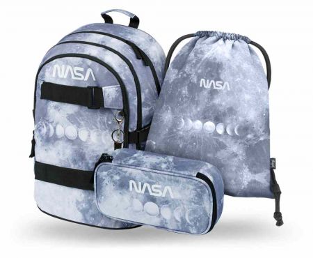 BAAGL 3 SET Skate NASA Grey: batoh, penál, sáček