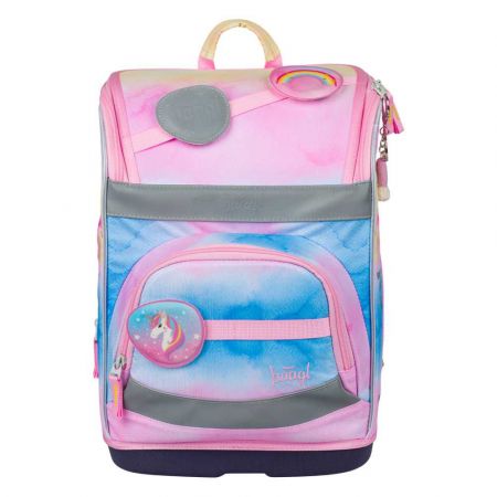 BAAGL Školní aktovka Zippy Plus Rainbow Unicorn GRS