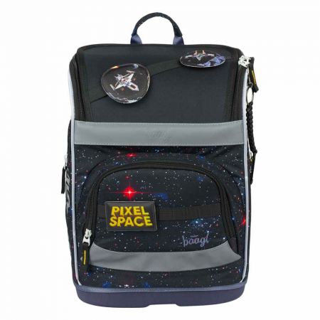 BAAGL Školní aktovka Zippy Plus Pixel Space GRS