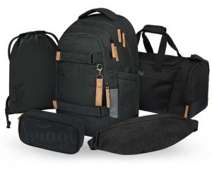 BAAGL SET 5 Skate Max Darkness: batoh, penál, sáček, sportovní taška, ledvinka