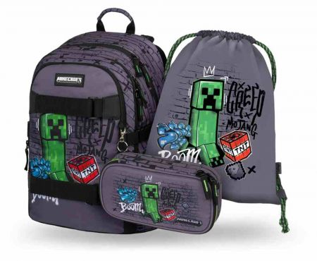 BAAGL SET 3 Skate Minecraft TNT: Batoh, Etue, Sáček