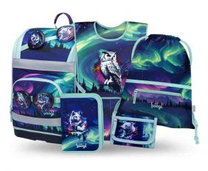 BAAGL SET 5 Zippy Plus Aurora: aktovka, penál, sáček, zástěra, peněženka GRS