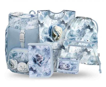 BAAGL SET 5 Airy Polar: batoh, penál, sáček, zástěra, peněženka GRS