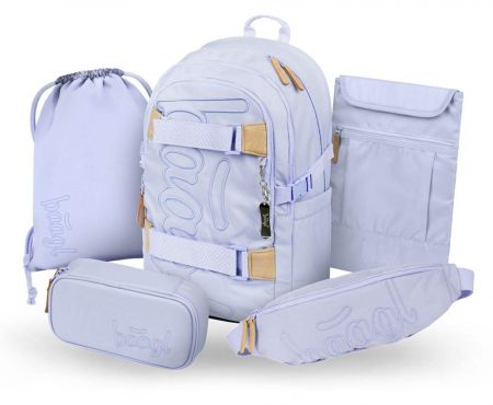 BAAGL SET 5 Skate Lilac: batoh, penál, sáček, ledvinka, obal na notebook