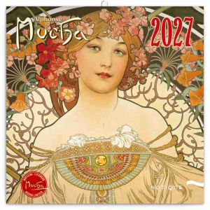 Kalendář nástěnný poznámkový Alfons Mucha 2027, 30cm x 30cm, PGP-36322-V