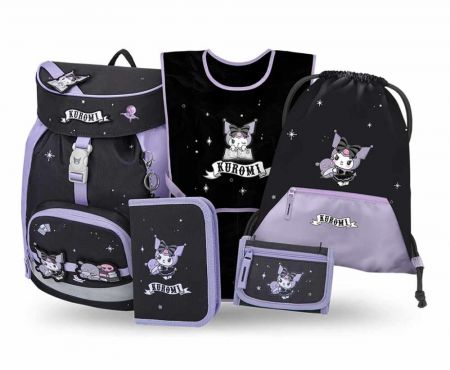 BAAGL SET 5 Airy Kuromi Fortune Dream: batoh, penál, sáček, zástěra, peněženka GRS