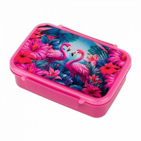 BAAGL Box na svačinu s přihrádkami Flamingo