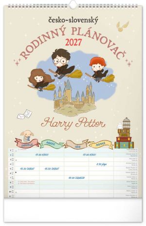 Kalendář nástěnný Rodinný plánovací Harry Potter XL 2027, 33cm x 46cm, PGN-36973-L