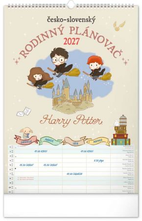 Kalendář nástěnný Rodinný plánovací Harry Potter XL 2027, 33cm x 46cm, PGN-36973-L