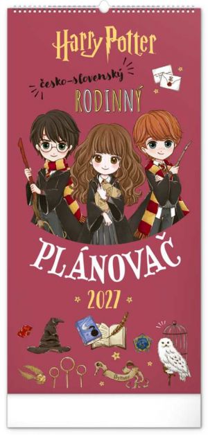 Kalendář nástěnný Rodinný plánovací Harry Potter 2027, 21cm x 42cm, PGN-36974-L