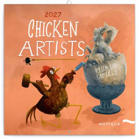 Kalendář nástěnný poznámkový Chicken Artists 2027, 30cm x 30cm, PGP-36823-V