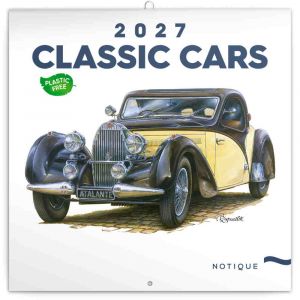 Kalendář nástěnný poznámkový Classic Cars – Václav Zapadlík 2027, PLASTIC FREE, 30cm x 30c