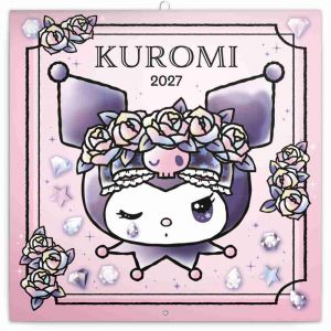 Kalendář nástěnný poznámkový Kuromi  2027, 30cm x 30cm, PGP-36971-V