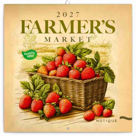 Kalendář nástěnný poznámkový Farmářské trhy 2027, PLASTIC FREE, 30cm x 30cm, PGP-36981