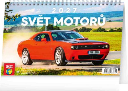 Kalendář stolní Svět motorů 2027, 23,1cm x 14,5cm, PGS-36882