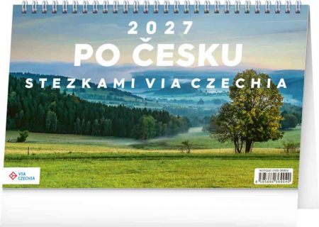 Kalendář stolní Po Česku stezkami Via Czechia 2027, 23,1cm x 14,5cm, PGS-36904