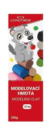 Modelovací hmota CONCORDE, 10 barev, 200g
