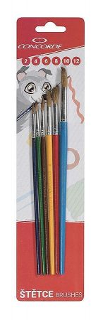 Sada štětců CONCORDE Color kulaté 6 ks, blistr
