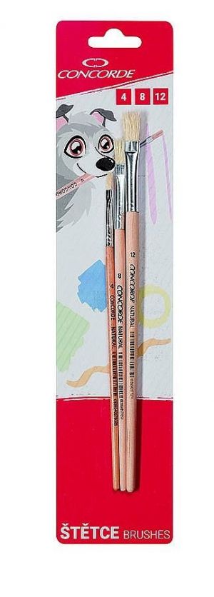 Sada štětců CONCORDE Natural ploché 3 ks, blistr